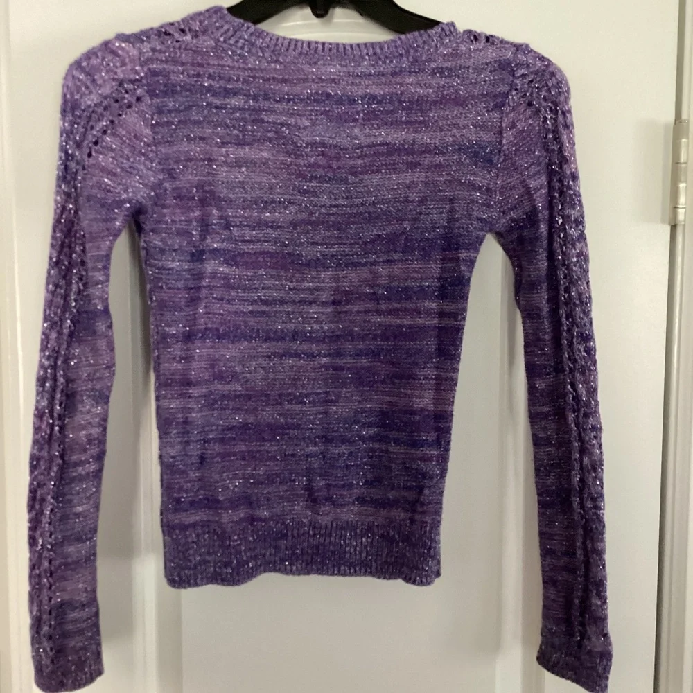 Justice Girl Purple Knit Sweater Size 8 Sparkle